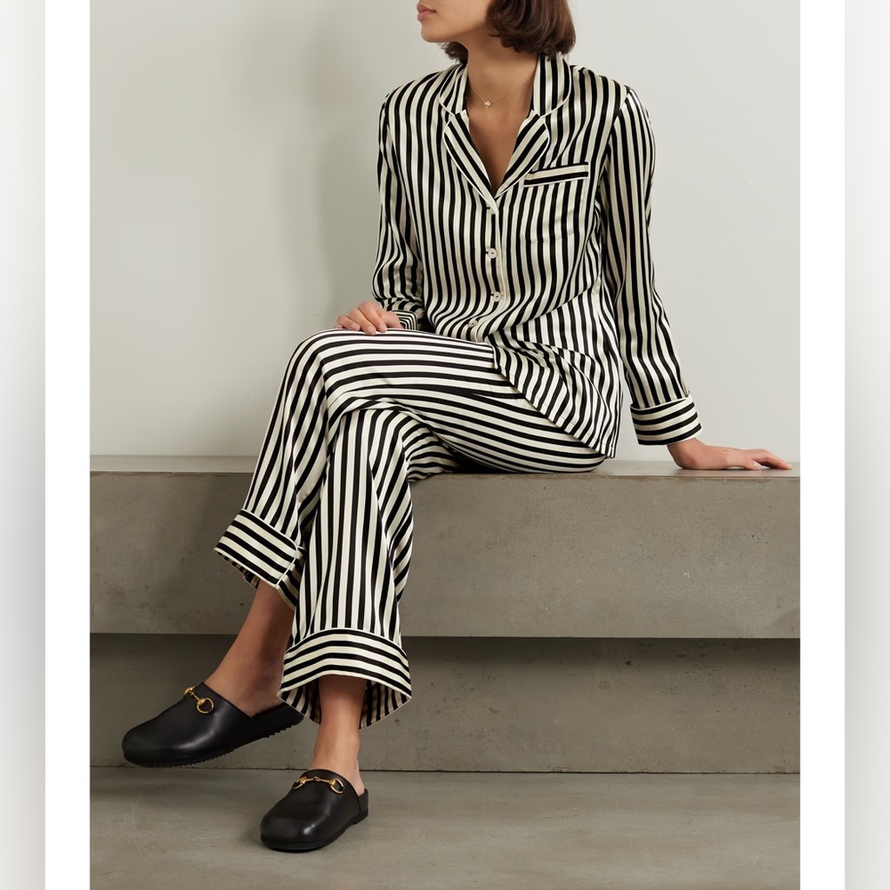 NWOT 100% Silk Olivia von Halle Lila Pajama set